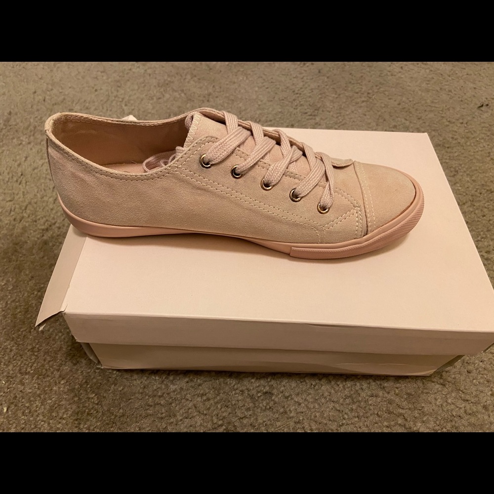 Blush canvas sneakers